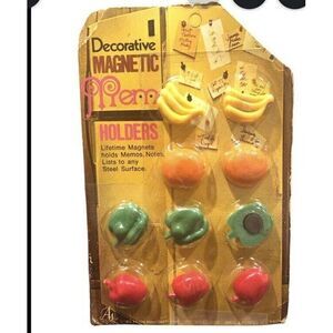 Vintage Arjon Decorative Magnets‎ Memo Holders NEW Old Stock 1969